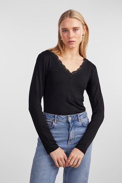 PIECES PCBARBERA LS LACE TOP NOOS BC