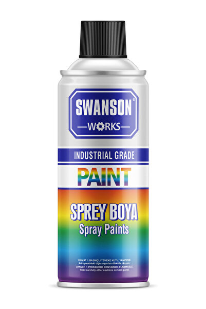SWANSON WORKS Parlak Siyah Sprey Boya - Swanson Works 400ml, Yüksek Kaliteli ...