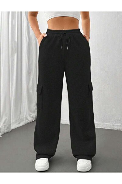 FAVORİST Αθλητικό αθλητικό παντελόνι Cargo Pocket Loose Lace Up με ελαστικό φερμουάρ στο πόδι