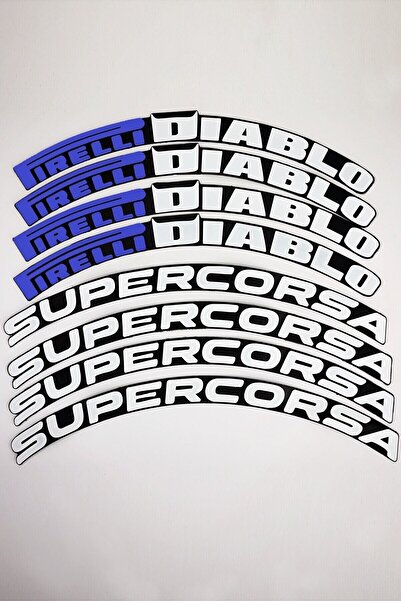 bombtire Pirelli Diablo Supercorsa - ملصق شريطي للدراجات النارية، 8 قطع، 1.9 سم