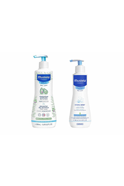 Mustela شامبو الشعر والجسم لحديثي الولادة 500 مل + موستيلا هيدرا بيبي بودي - ...