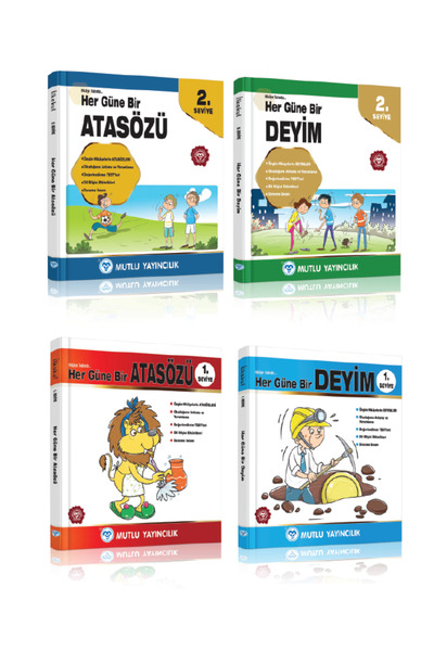 Mutlu Yayıncılık Her Güne Bir Atasözü 1. Ve 2.Seviye + Her Güne Bir Deyim 1. ...