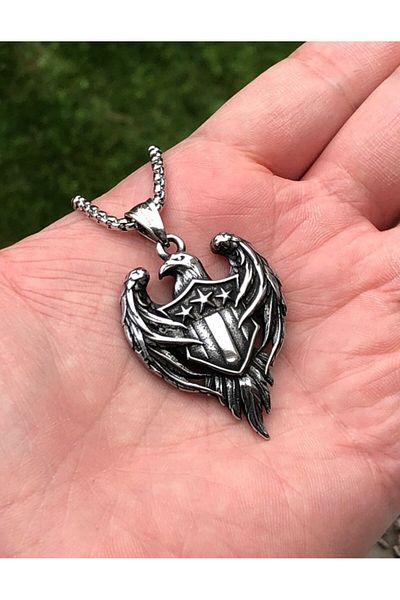 Viking Gothic Skull & Dragon & Pentagram Anti-Tarnish & Stainless Vintage 316L Steel Necklace