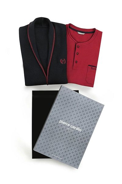 Pierre Cardin 5630 Ανδρικό Πλεκτό Σετ Πιτζάμες Μακρυμάνικο με Παντελόνι - Navy Blue