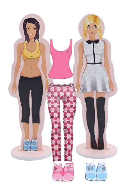 Toyaş Mannequin Dress Up Set 35 Different Magnetic Clothes Pieces Props with Platform Girls' Domestic Toys