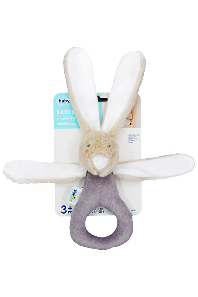 Babyjem أرنب صغير من القطيفة مع حامل لون حجري