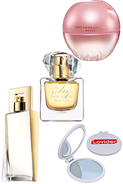 AVON Attraction 50ml + Today 50ml + Incandessence Lotus EDP 50ml Kadın Parfüm...