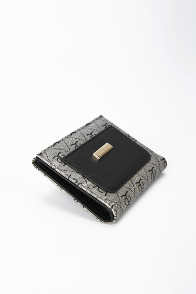 minebag Patterned Pocketed Natale ZC105 Women's Wallet Sand-Black