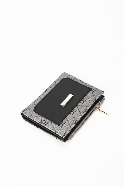 minebag Patterned Pocketed Natale ZC105 Women's Wallet Sand-Black