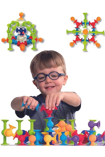 Factorial 25Pcs Vacuum Molecule Building Blocks Fidget Sensory Educational Toy Squigz Lego Children's Educational Game
