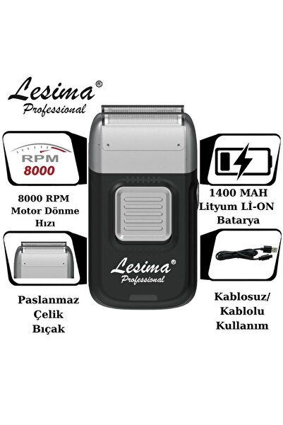 Lesima Ls-100 Zeus Serisi Sakal Yanak Tıraş Ve Faul Düzeltme Tıraş Makinesi