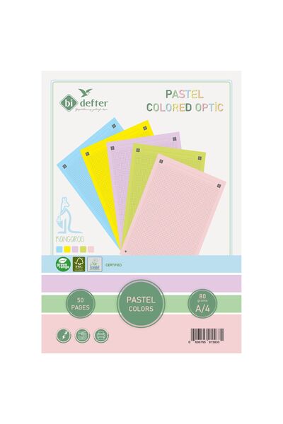 BİDEFTER Pastel Renkli A/4 Kağıt 80 Gr. 10x5 Özel Renk