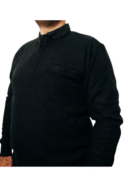 Ünal Giyim LARGE SIZE BATTAL POLO COLLAR POCKET SELANIC Pullover