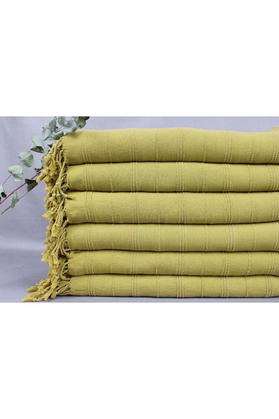 Kayra Export بيشتيمال بيشتيمال من القطن العضوي باللون الأخضر الفستقي مقاس 82 × 180 سم من القطن بيشتيمال المنسوج