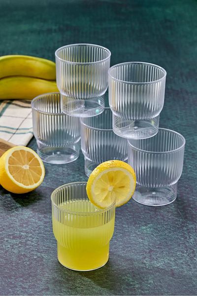 B.A.Y.NUVOLA Tokyo 6 Pieces 300 ml Mica Stylish Design Cup Soft Drink Presentation Water Cup - Not Glass