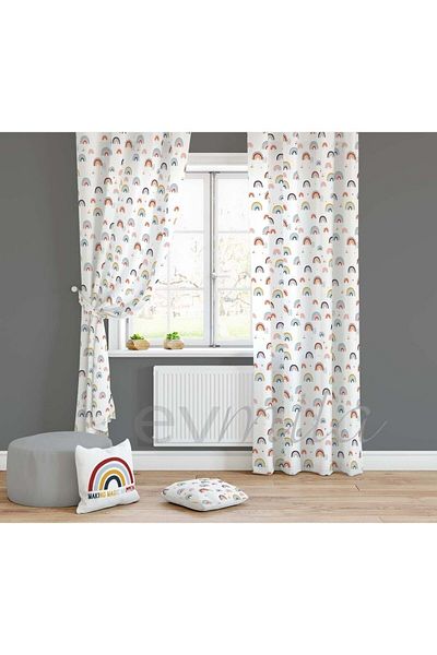 Evmila Children's Room Patterned Background Curtain
