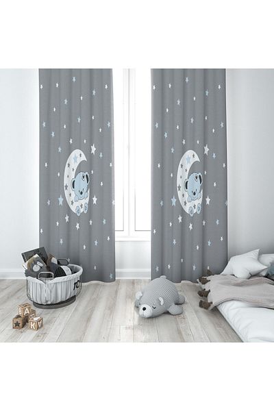 Evmila Children's Room Patterned Background Curtain