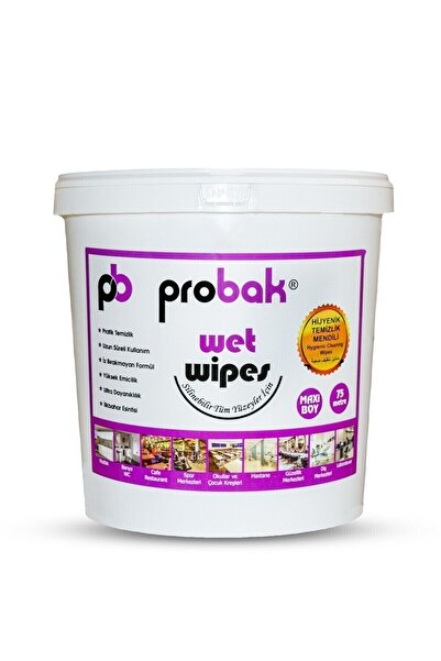 probak Wet Wipes Islak Kova Mendil Min.75 Mt (ORT.300 ADET)