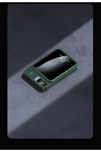 PİNK İTHALAT AAA KALİTE 10.000mAh 15W MAGSAFE Manyetik Kablosuz LCD Dijital G...