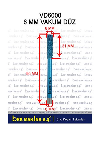 Mermer-granit-seramik-quartz-porselen-limra Vakum Düz Freze 6 Mm