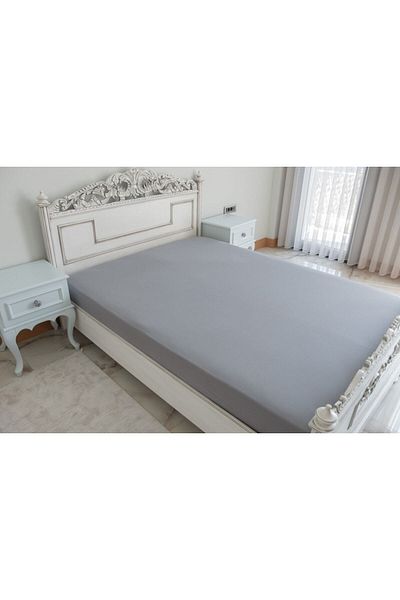 MEYHOME 100% Cotton Combed Elastic Sheet (DARK GRAY)