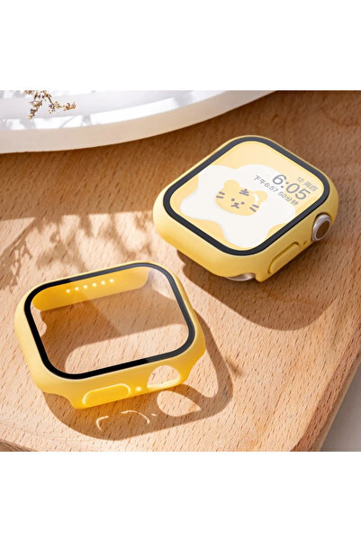 PSGT Apple Için Temperli Cam + Kapak Izle Vaka 44MM Ekran Koruyucu Apple Izle Aksesuarları