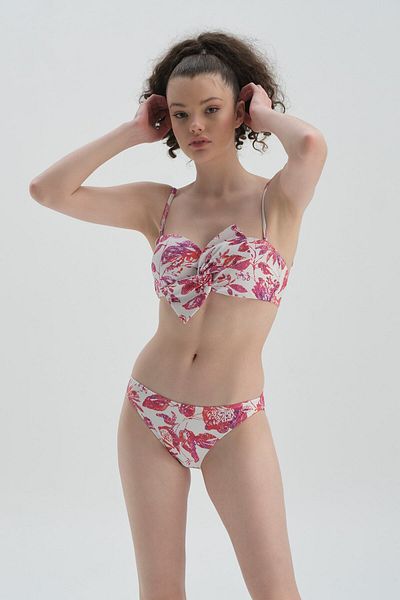 Dagi Fuchsia - Weiße 2 cm Bikinihose