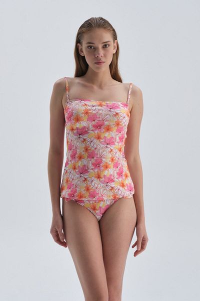 Dagi Sárga - rózsaszín normál derék bikini alsó