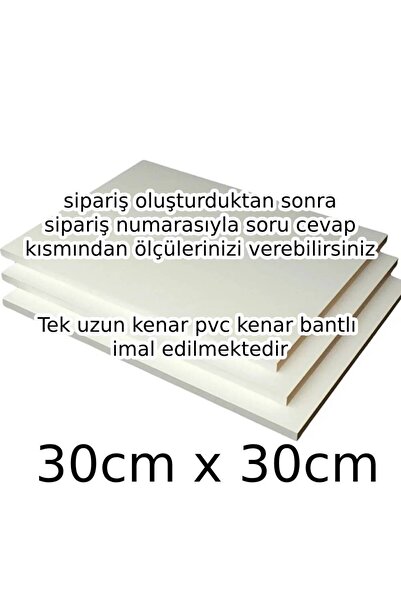 TATAR Çok Amaçlı MDFLAM DOLAP RAFI, 30cm uzun kenar, Beyaz