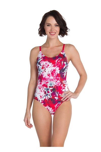 Dagi Red Lily Patterned Strappy Swimsuit