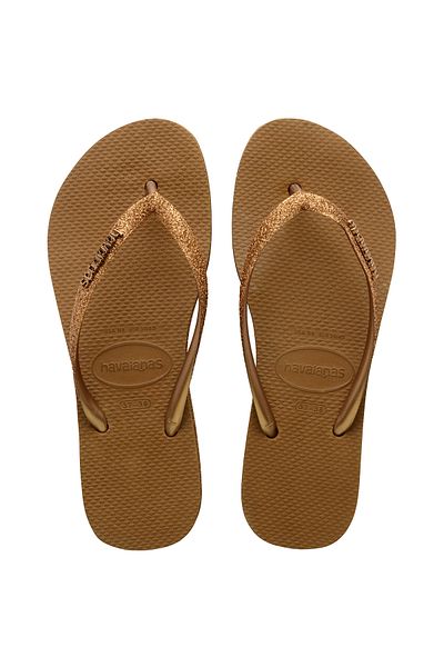 Havaianas Slim Platform Sparkle Bronze Women's Slippers 1856