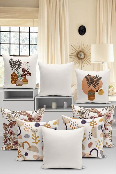 Realhomes 8-Piece Special Design Digital Printed Pillow Cushion Cover