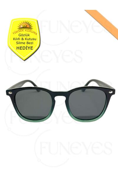 funeyes Black Children's Sunglasses (Green Gradient) 4 - 8 Years Old Polarize...