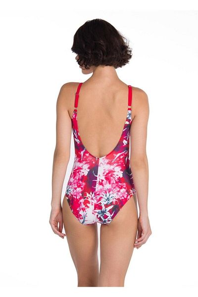 Dagi Red Lily Patterned Strappy Swimsuit