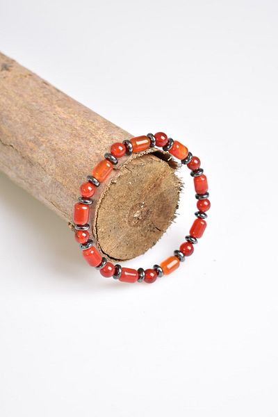 Safnaturel Hematite Red Agate - Natural Stone Bracelet