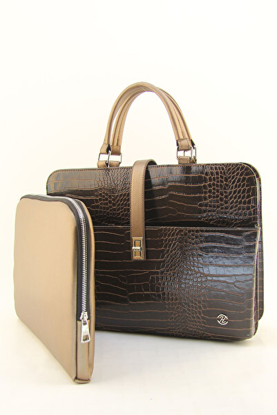HNB Унісекс Коричнева Крокодилова 15 & 15,6 Дюймів Сумка для ноутбука та документів