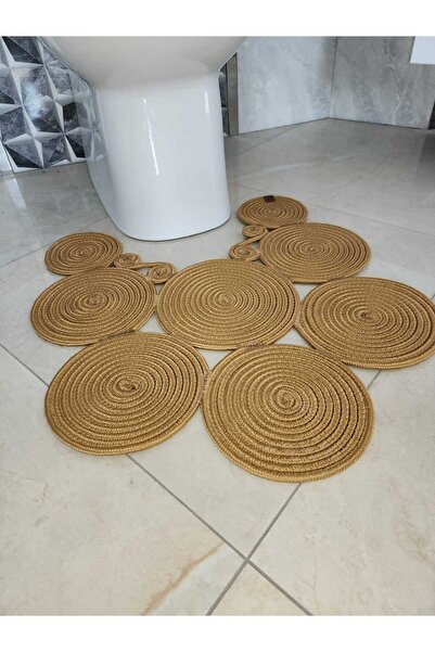 BHR Creative Ψάθινη τουαλέτα από γιούτα διπλής όψης που πλένεται - Χαλάκι φυσικής κομψότητας και λειτουργικότητας