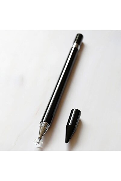 TEKNETSTORE Android Uyumlu Pencil 2 in1 Disk Uçlu Stylus Kalem Beyaz