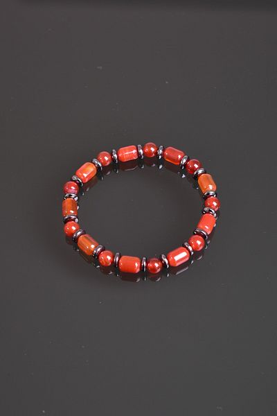 Safnaturel Hematite Red Agate - Natural Stone Bracelet