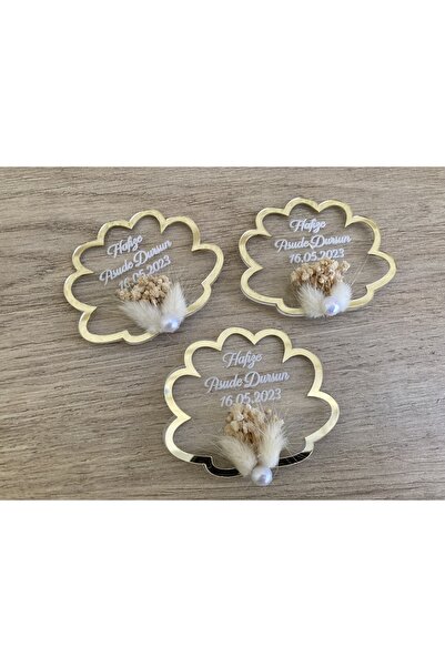 guluslazerkesim 25 ADET MERCAN DESENLİ ŞEFFAF MAGNET SÖZ NİŞAN DÜĞÜN HATIRASI...