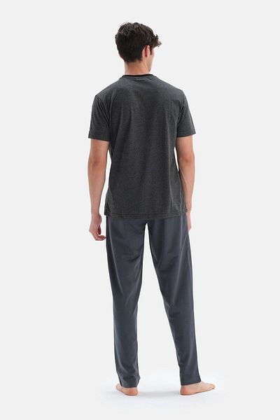 Dagi Anthrazitfarbenes, kurzärmliges, bedrucktes T-Shirt