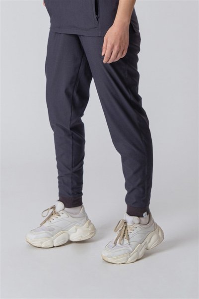 Medikal Dolap Bergama Women's Anthracite Single Bottom Lycra-Ribana Leg-Pocketed-Doctor Nurse Uniform-Scrubs-Chirurgical Clothing
