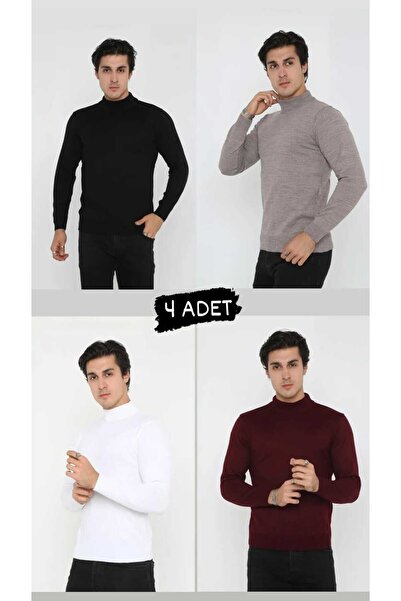 KMKkombin MEN'S 4-PACK SPECIAL THROAT SWEATER