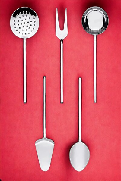 Umut 5 Piece Ladle Colander Serving Set Serving Set Steel