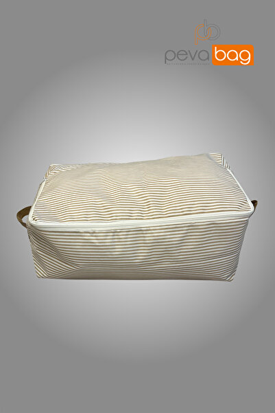 Pevabag Baza Altı Saklama Hurç Seti (5 ADET) 55*60*20 Cm Sarı Çizgili