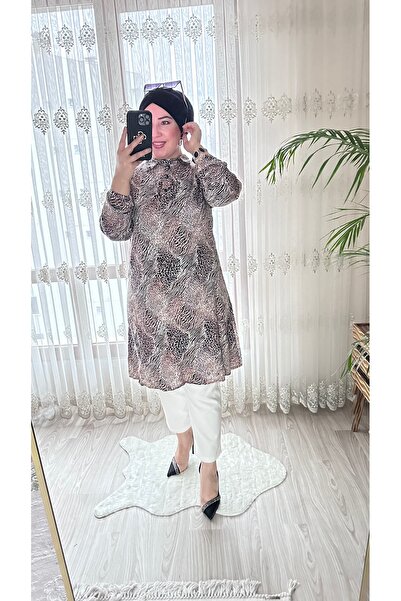 TDYtrendy Giyim Women's Large Size Three Button Viscose Tunic