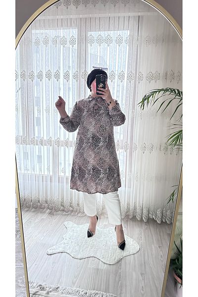 TDYtrendy Giyim Women's Large Size Three Button Viscose Tunic