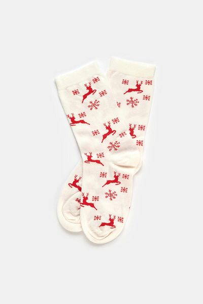 Dagi White Patterned Socks