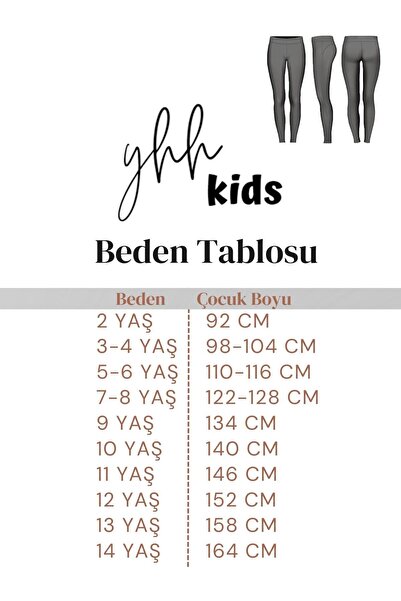 YHH Kids Çocuk Tayt Penye %100 Pamuklu Siyah Yoga Baskılı