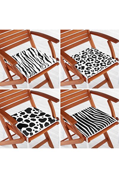 Nish & Royal Set de perne pentru scaune moderne, cu fermoar, cu model zebră, ...